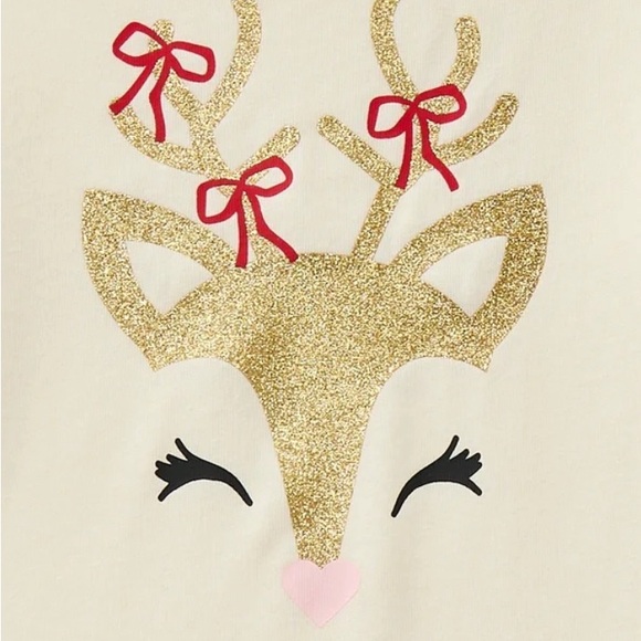 Cream Reindeer Graphic Long Sleeve Shirt - Picture 2 of 3